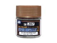 SM207 Mr.Hobby Краска акриловая на растворителе, супер металлик, Super Rich Gold, 10 мл.