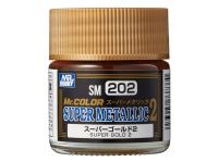 SM202 Mr.Hobby Краска акриловая на специальном разбавителе, супер металлик, Super Gold 2, 10 мл.
