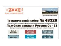 48326 АКАН Палубная авиация России: Су-33 (заводские образцы красок). 48326 АКАН Палубная авиация России: Су-33 (заводские образцы красок).