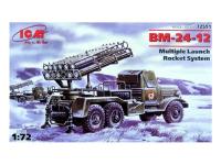 72591 ICM БM-24-12, реактивная система залпового огня  на базе Зил-157 (1:72)