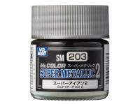 SM203 Mr.Hobby Краска акриловая на специальном разбавителе, супер металлик, Super Iron 2, 10 мл.