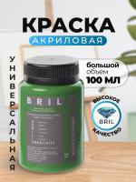 Краска акриловая универсальная BRIL 6018 Желто-зеленый, 100 мл.