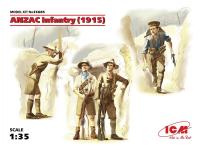 35685 ICM Фигуры Пехота АНЗАК (1915г.), (4 фигуры) (1:35) 35685 ICM Фигуры Пехота АНЗАК (1915г.), (4 фигуры) (1:35)