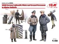 48086 ICM Фигуры Пилоты и техники ВВС Германии  (зимний вариант) 2МВ (1:48)