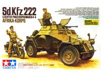 35286 Tamiya Немецкий БТР Sd.Kfz.222  (африканский корпус) и мотоцикл DKW NZ350 (1:35)