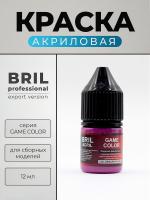 Краска акриловая BRIL Professional Game Color, Бордово-фиолетовый, 12 мл. Краска акриловая BRIL Professional Game Color, Бордово-фиолетовый, 12 мл.