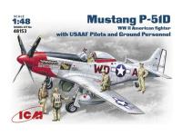 48153 ICM Р-51 Д с пилотами и техниками  ВВС США (1:48)