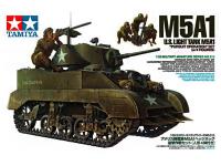 35313 Tamiya Американский легкий танк М5А1 с фигурой пулеметчика и тремя минометчиками. (1:35) 35313 Tamiya Американский легкий танк М5А1 с фигурой пулеметчика и тремя минометчиками. (1:35)